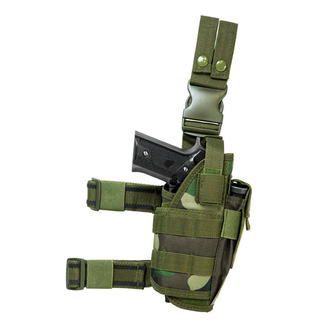 Adjustable Drop Leg Tactical Holster - Woodland Camo