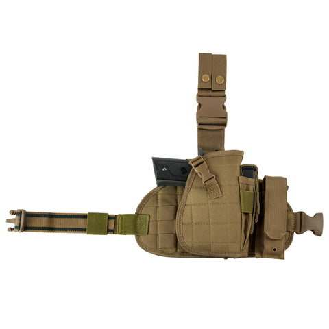 Drop Leg MOLLE Panel Holster Mag Pouch - Tan