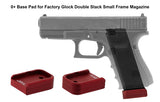 +0 Base Pad, Glock Small Frame 9mm .40 .357, Matte Red Aluminum