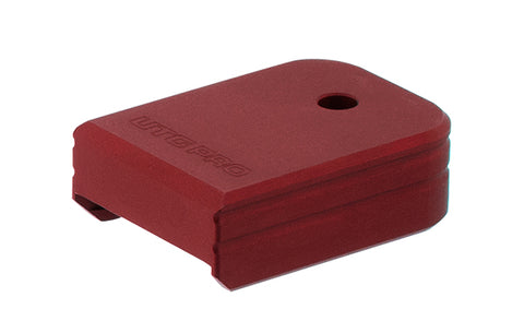 +0 Base Pad, Glock Small Frame 9mm .40 .357, Matte Red Aluminum