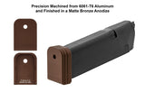 +0 Base Pad, Glock Small Frame 9mm .40 .357, Matte Bronze Aluminum