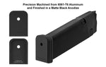 +0 Base Pad, Glock 10mm .45 ACP Large Frame, Matte Black Aluminum