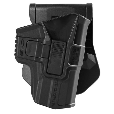 9mm Glock Scorpus Level 2 Retention - Paddle + Belt Loop - Black